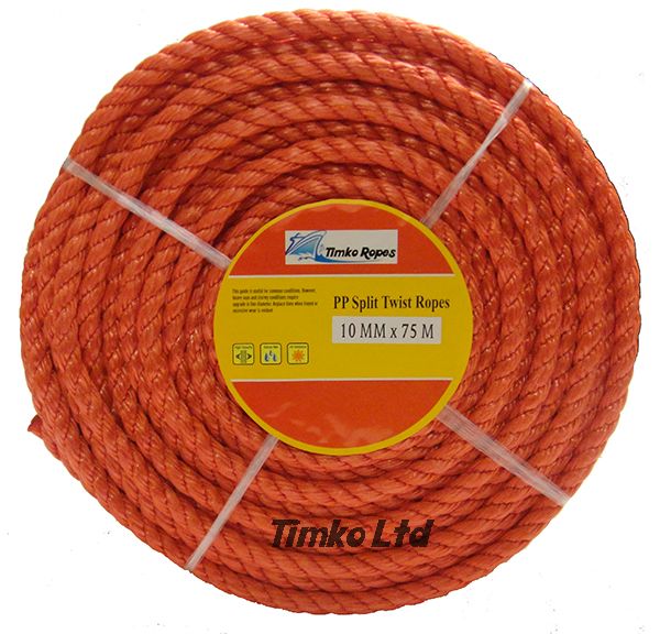 10mm Red Polypropylene Rope x 75m Coil