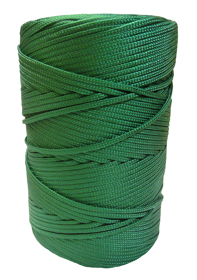 2mm Green Braided Nylon Cord - 280m Reel