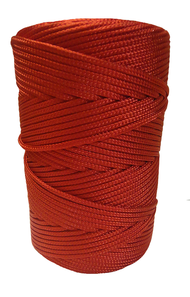 3mm Red Braided Nylon Cord - 180m Reel
