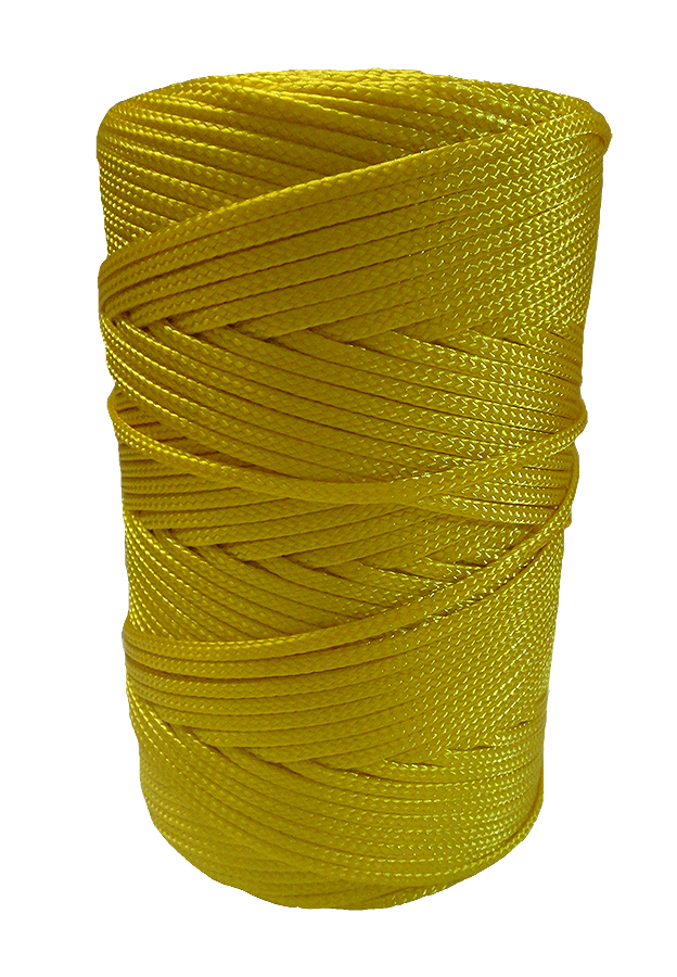 2mm Yellow Braided Nylon Cord - 280m Reel