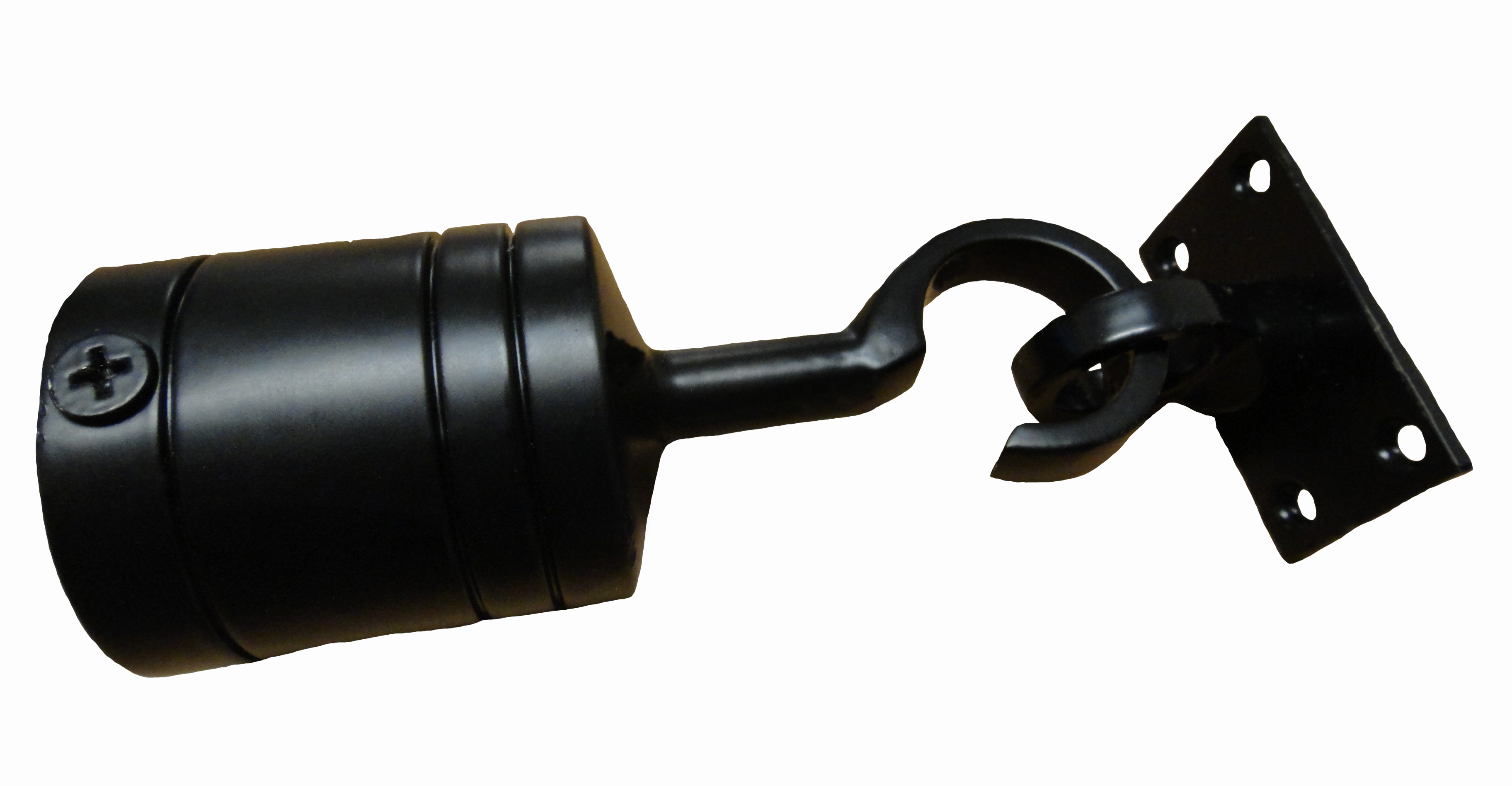 32mm Matt Black Decking Rope Hook End & Fixing Plate Rope Post Fitting Rope End Fixing