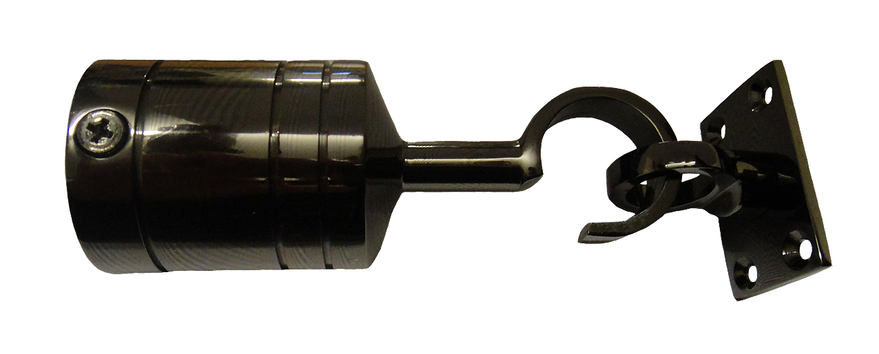 32mm Gunmetal Black Decking Rope Hook End & Fixing Plate Rope Post Fitting Rope End Fixing