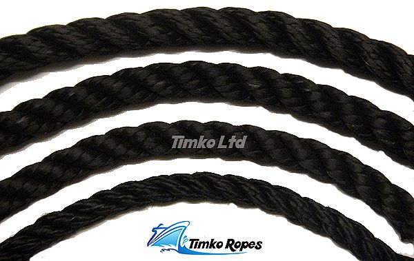 10mm Black Multifilament Polypropylene Rope