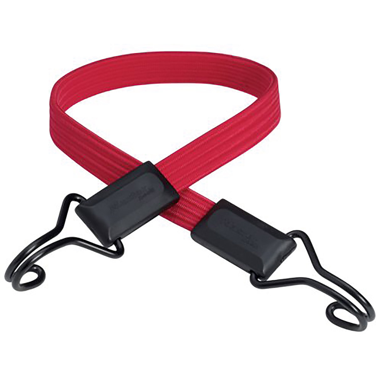 22mm Red Flat Elastic Bungee Cord Straps x 150cm With Metal Hooks