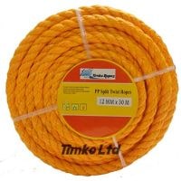 12mm Orange Polypropylene Rope x 30m Coil