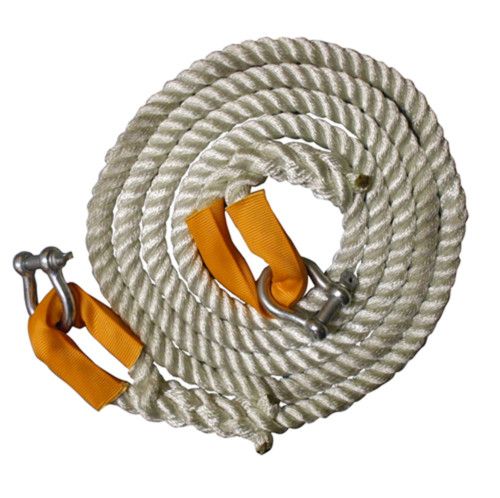 10 Metres x 24mm 3-Strand Nylon Recovery/Tow Rope With Shackles